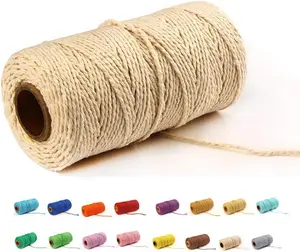 (109 Yards/1.5mm/35 Colors Optional) 109 DIY Macrame Cord Craft Macrame Cotton Baker Twine Craft Making Knitting Cord Rope DIY Wedding Decor  Christmas Wrapping String Rope (Beige)