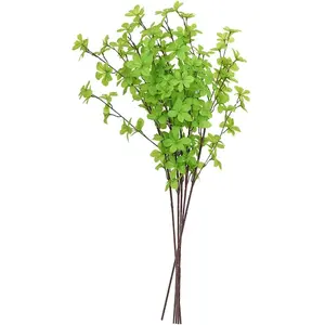 33.86" Artificial Greenery Stems Plants Faux Leaf Green Branches Ficus Twig Fern Fake Green Bushes Shrubs for Home Party Wedding Decoration Filler Shop Decoration (5 Pack) (5)