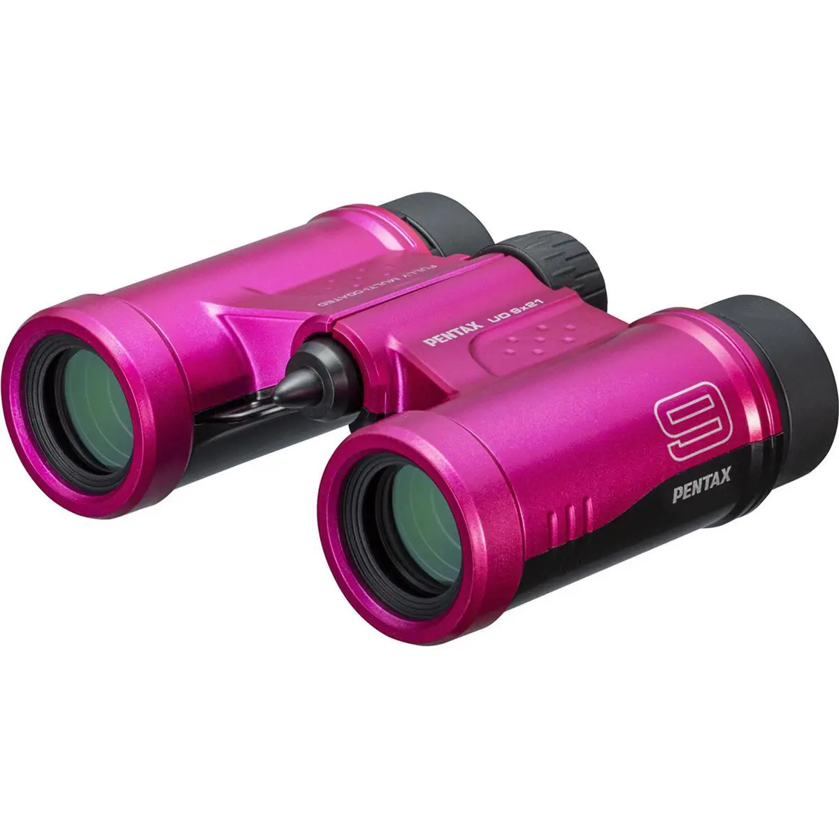 Pentax 9x21 UD Roof Prism Binoculars with 6 Degree Angle of View, Pink, Hiking, Unisex