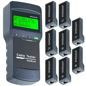 Network  Tester, Wire Fault Finder for Cat5, Cat6, 5e, 6e, Locate The Breakage Point, Length Measurement, Continuity Checking with 8 Remote Units