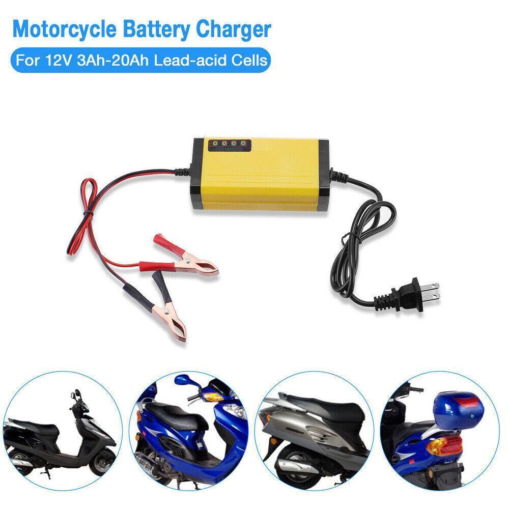 12V Car Battery Charger & Maintainer | Auto Trickle Charger for Truck RV Motorcycle | Portable Smart Battery Charger for Lead-Acid AGM GEL