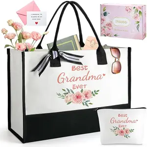 2 piece Canvas Floral Initial Tote Bag for women &men ,cute Makeup Bag, casual large capacity for everyday handbag,high-quality daily commuting bag ,Mothers Day Gifts for Bridesmaid Bride Sister Mom Grandma,, girl fashionable shopping bag for spring