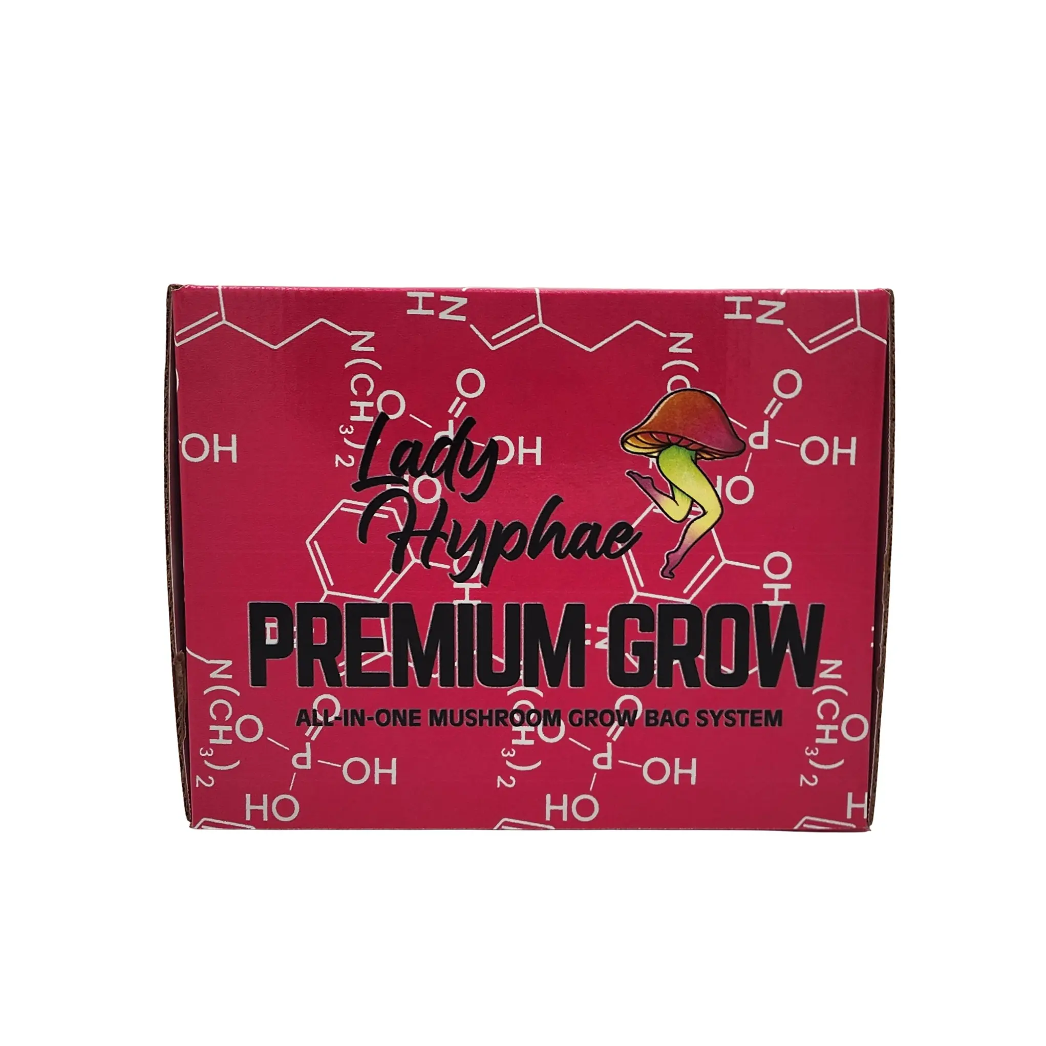 Lady Hyphae 3lb All-In-One Mushroom Grow Bag with Instructive Manual Pink Gloves Sterilized Sorghum Grain CVG Substrate for Easy Cultivation Planting Bags Planter Bags, Compact Box, Nitrile Gloves