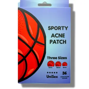 Sporty Acne Patches – Great Tool - Hydrocolloid Spot Cover for Zits, Pimples & Blemishes, Fast-Acting Formula, Long-Lasting & Gentle on Skin. (36 Count)