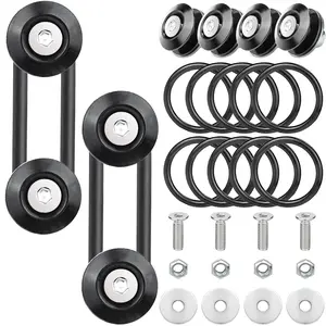 Bumper Quick Release   Jdm Holders Front Rear Fasteners Trunk Band Fenders Clip Kits Compatible For Universal Car (black 4 X Tabs With 12 O-ring Fastener)