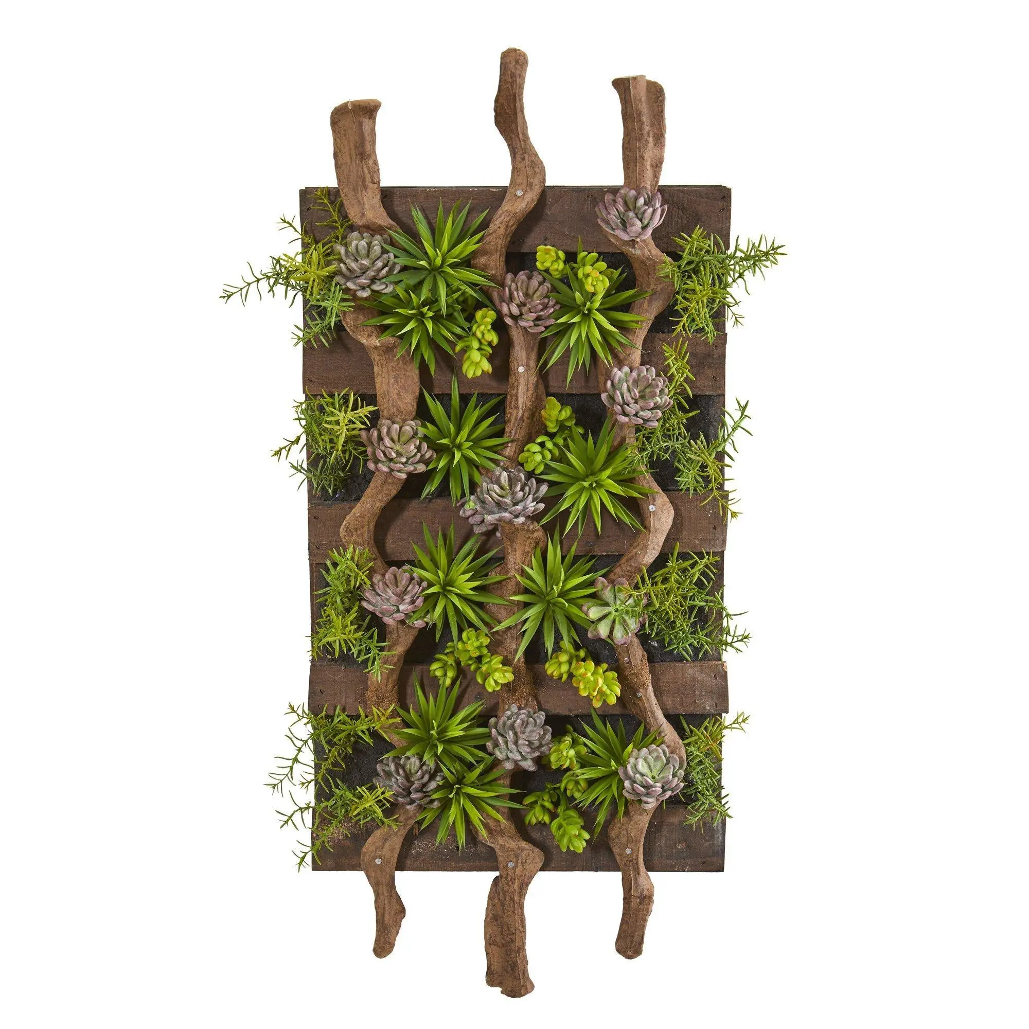 41in x 19in Photorealistic Hyperrealistic Artificial Flower & Shrub Living Wall with Succulents, Indoor Plants Decor, Floral Home Supplies Accent, Artificial Shrubs, Lifelike Artificial Flower