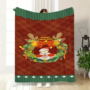 Plaid Christmas Blanket Classic Tartan Design Cozy Blanket with Vintage Holiday Elements Soft Blankets for Family Gift Plush Blankets for Living Room Throw for Festive Decor