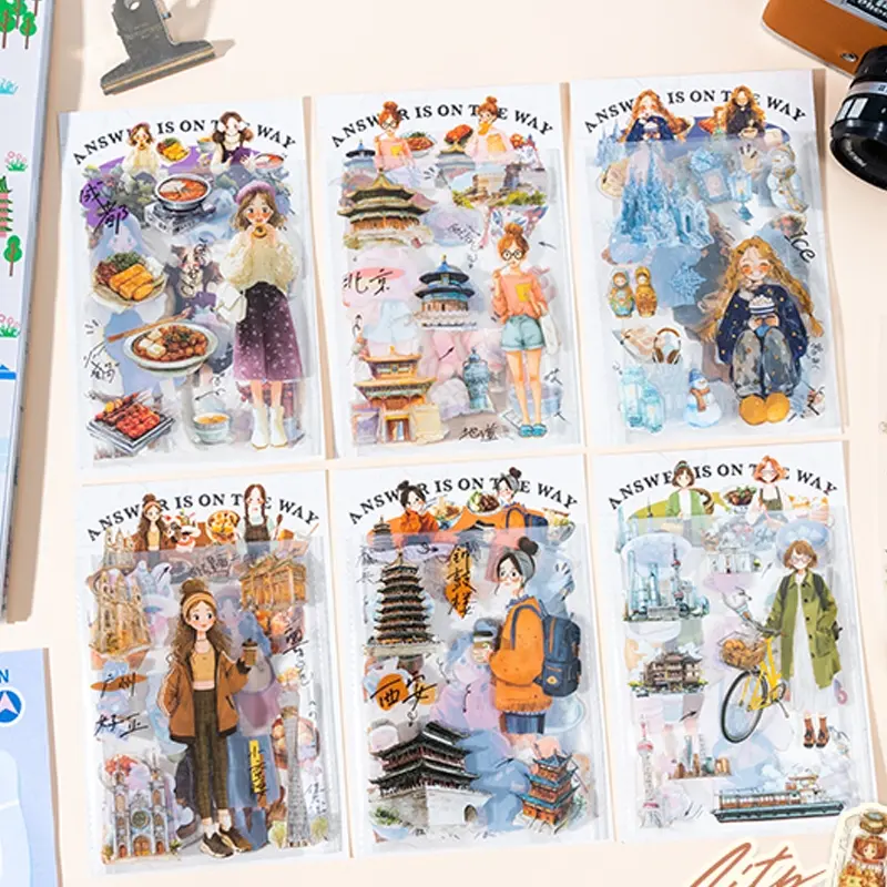 6 Pack Pet Stickers Art Stickers DIY Decorative Stickers DIY Scrapbook Journal Diary Calendar Frame Cards, Original Three-Fold Design, Perfect for Creative Projects, Sticker Sheets