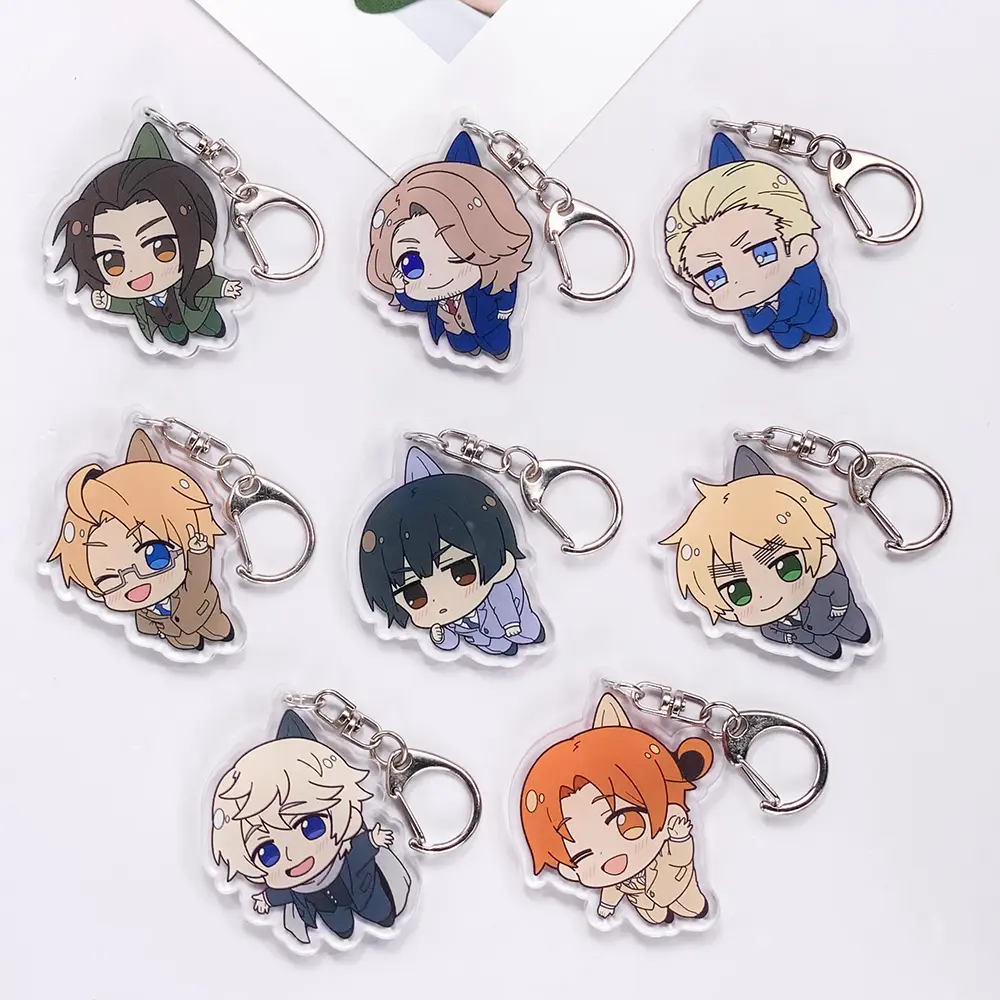 Anime Characters Hetalia Funny Cute Acrylic Car Keychain Accessories Bag Charm Creative Backpack Pendant Keyring Gifts For Fans