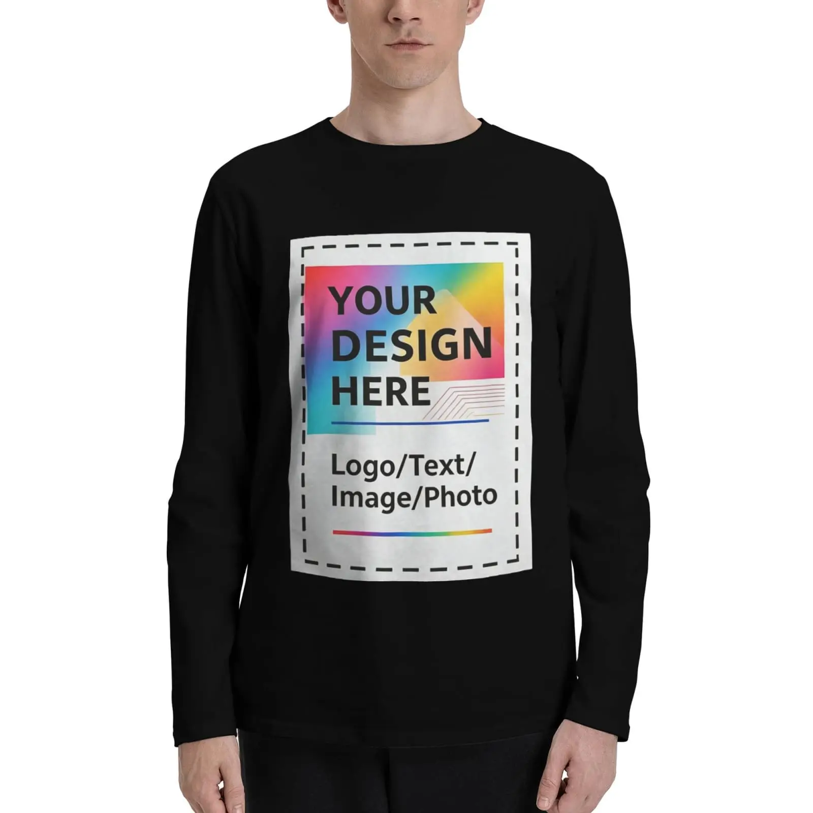 Custom Long Sleeve T-Shirt with Your Image for Men and Women by Modify by Amazon Merch on Demand