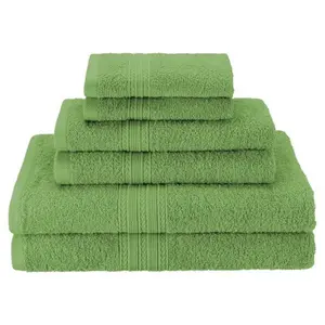 212 MAIN 6-Piece 100% Ringspun Cotton Yarn Bath Sheet Set - Absorbent, Eco-Friendly, Terrace Green Bathroom Towels, Bath Sheets