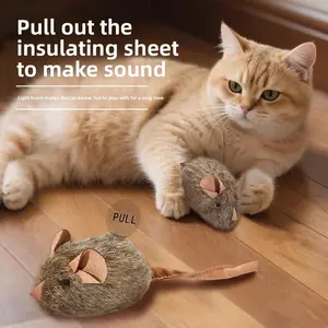 Cat Toy Interactive Mouse with Sound for Cats Self Entertaining Interactive Pet Toys Mice & Animal Toys Smart Sensing Plush Kitten Teaser Toys for Indoor Cats Pet Entertainment and Mental Stimulation