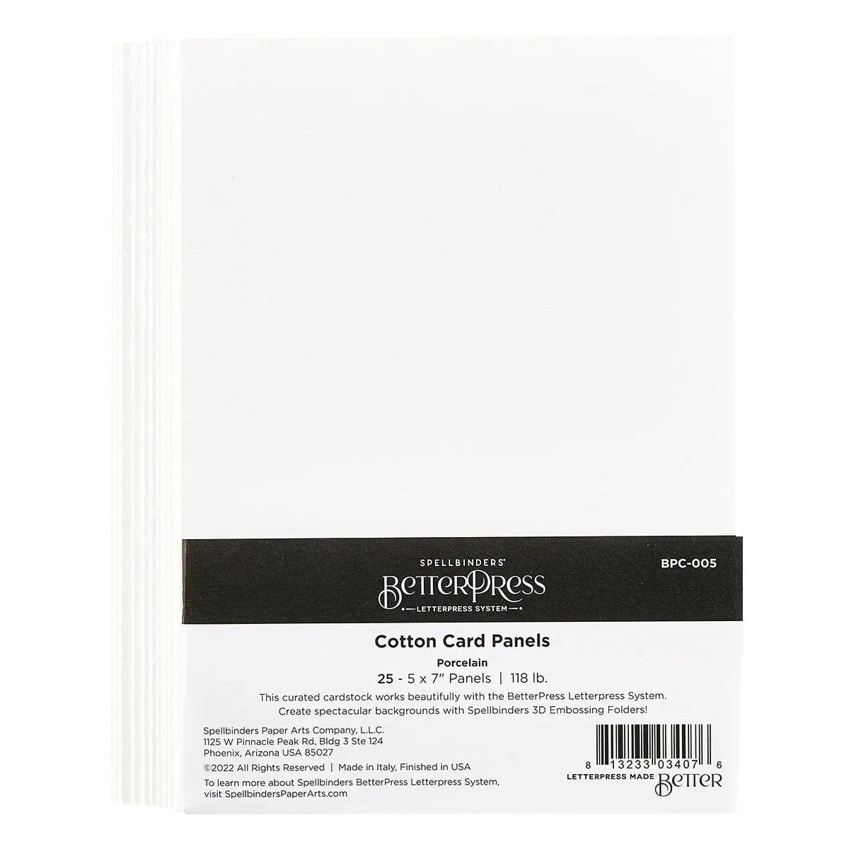 Spellbinders - BetterPress A7 Cotton Card Panels - Porcelain