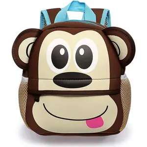 Z-CPA50  Little Kid Toddler Backpack Baby Boys Girls Kindergarten Pre School Bags Cute Neoprene Cartoon Backpacks (Monkey)