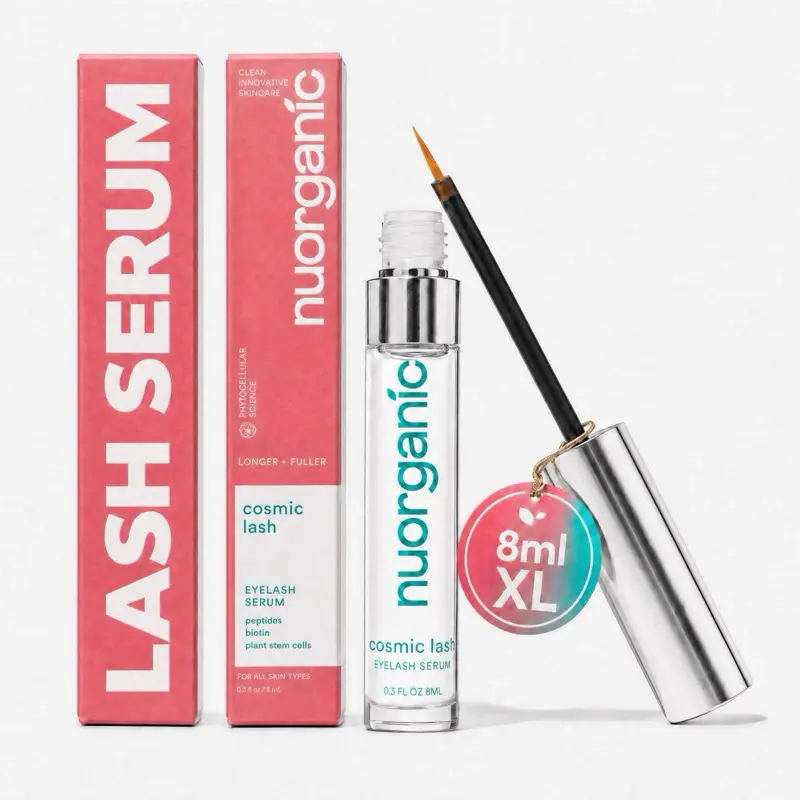 nuorganic Eyelash Growth Serum (8ML) - Developed by Anti-Aging Scientists, Clean, Prostaglandin-Free Formula for Thicker, Longer Lashes, Daily, Repair, Hydrating, Soothing, Suitable for All Skin Types, Eye Treatment Skincare