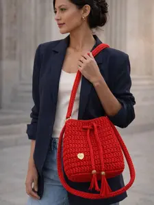 ARTESANA- Crochet Drawstring Bucket Bag