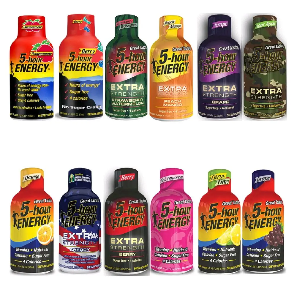 5-Hour Caffeinated Beverage - Sports Drink for Active Lifestyles (12-Pack, Food & Beverages Category) Energy