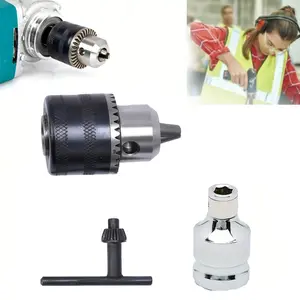 3Pcs Tools Set - 20754A 3/ 8inch Drill Chuck Adapter - Chuck Drill for Impact Drivers with 1/ 4 Inch Quick Change Shank - Drill Converter Includes 1/ 2-Inch Adapter for Impact Guns