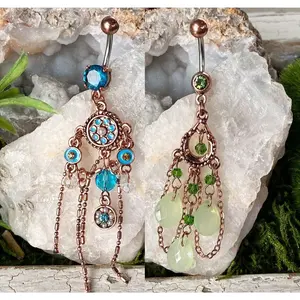 1pc Vintage Brass Style Chandelier Belly Ring Navel Piercing Naval Body Jewelry