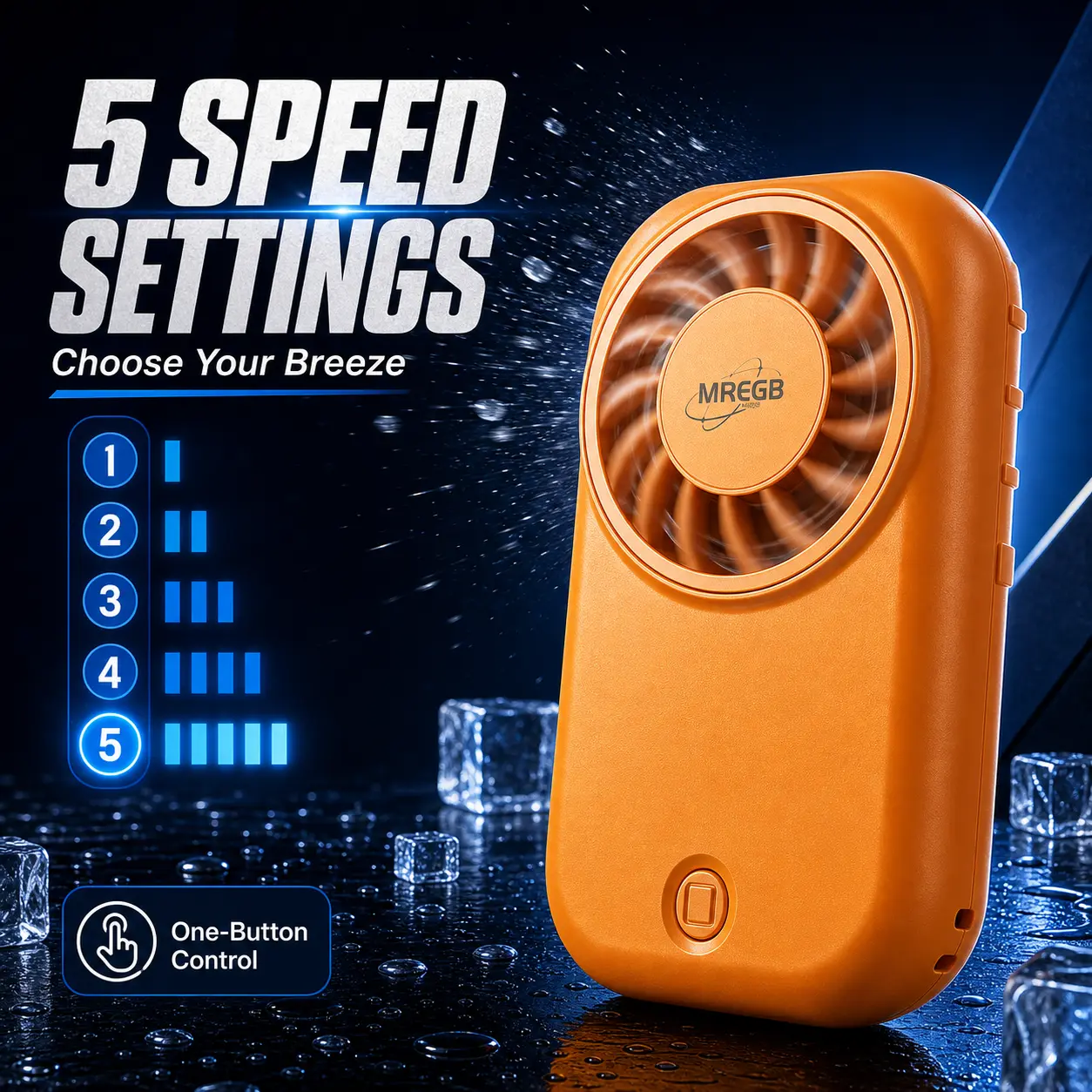 MREGB 2026 Mini Handheld Fan – Ultra Slim Portable USB Rechargeable Personal Fan with Strong Airflow, Pocket Size Cooling Fan for Travel, Outdoor, Office & Summer Use