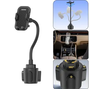 360° Rotation Cup Phone Holder for Car, Universal Cup Holder Phone Mount with Long & Adjustable Gooseneck Cradle, for iPhone 17/16/15/14/13 Pro Max, Samsung, Pixel, All 4.0-7.0’’ Smartphones
