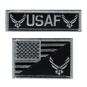 Miltacusa USA Flag Air force Subdued Hook Fastener Patch (Bundle MA1-MT2)