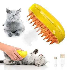 Pet Spray Brush: 3-in-1 Hair Removal, Rechargeable, Affordable – Cat Brush for Detangling and Shedding, Pet Supplies