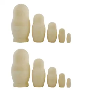 10X Unpainted Russian Nesting Dolls DIY Blank Nesting Dolls Unfinished Nesting Doll Kit Matryoshka Nesting Dolls