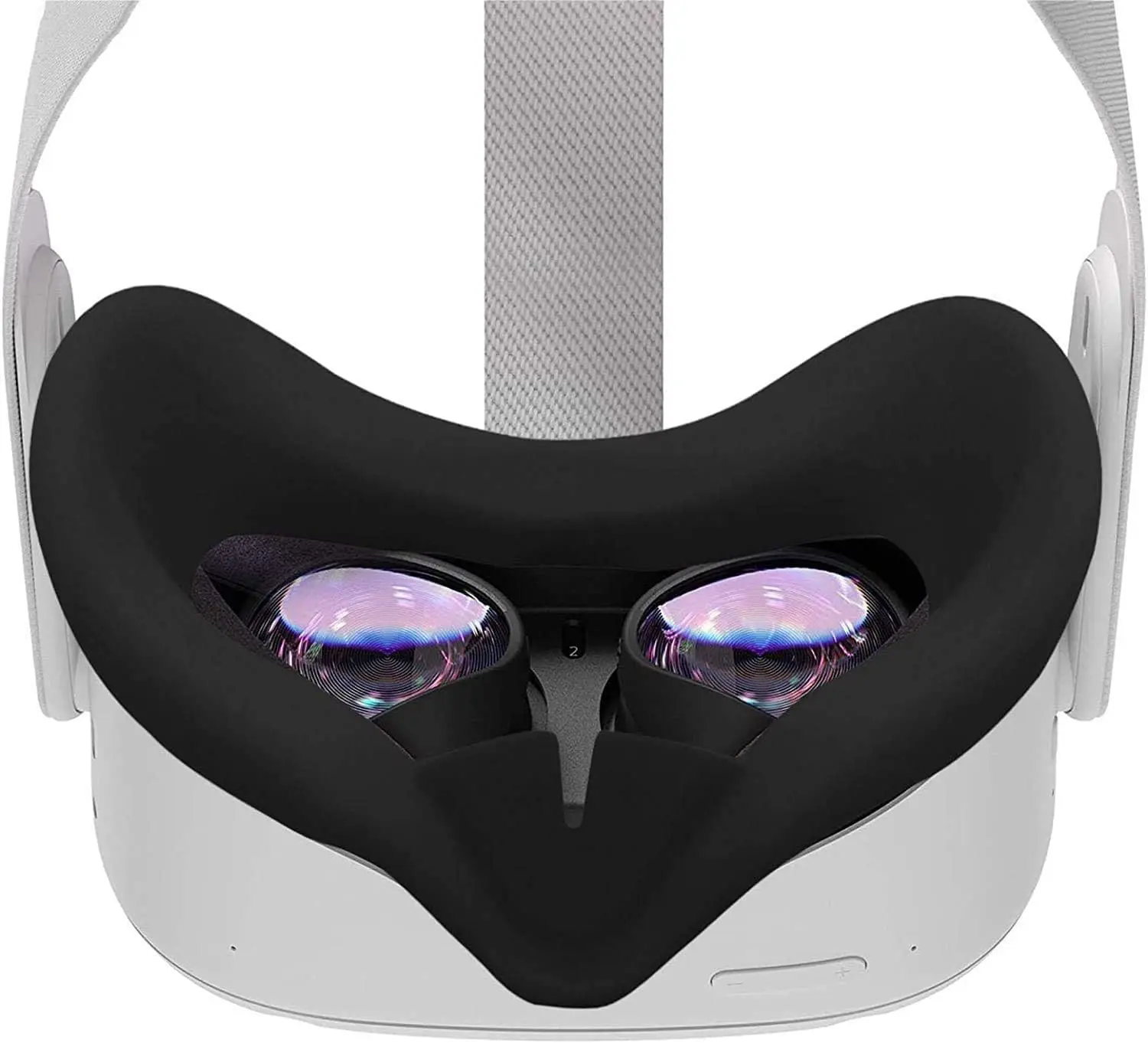 VR Silicone Face Cover for Quest 2, Sweat-Proof Lightproof Non-Slip Washable Replacement Face Pads for Quest 2 Accessories