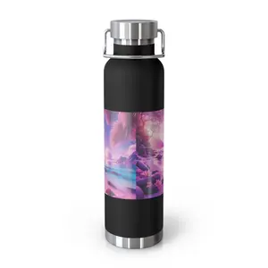 Tropical Paradise Insulated Water Bottle 22oz Copper Color Stainless Steel Flask with Lid & Loop Perfect for Hiking Travel Gifts Beach Days Summer Drinkware