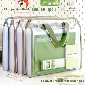 1PC Student file bag accordion bag folder large capacity test paper storage bag