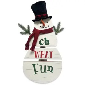 28 Inch Christmas Snowman Porch Sign Standing Snowman Welcome Sign Outdoor Holiday Decor Durable Weather Resistant Festive Artwork