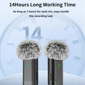 2-Pack Wireless Lavalier Lapel Microphones for iPhone, Android Smartphones, Noise Cancelling, 6-Hour Battery Per Mic, USB Type-C, Plug-and-Play for Vlog, Live Streaming, Content Creation Audio
