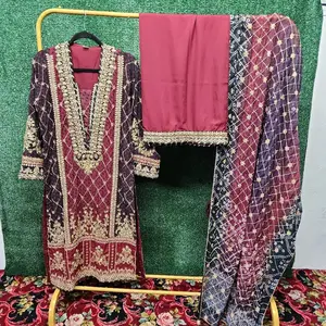 3 piece ready to wear chunri print dress