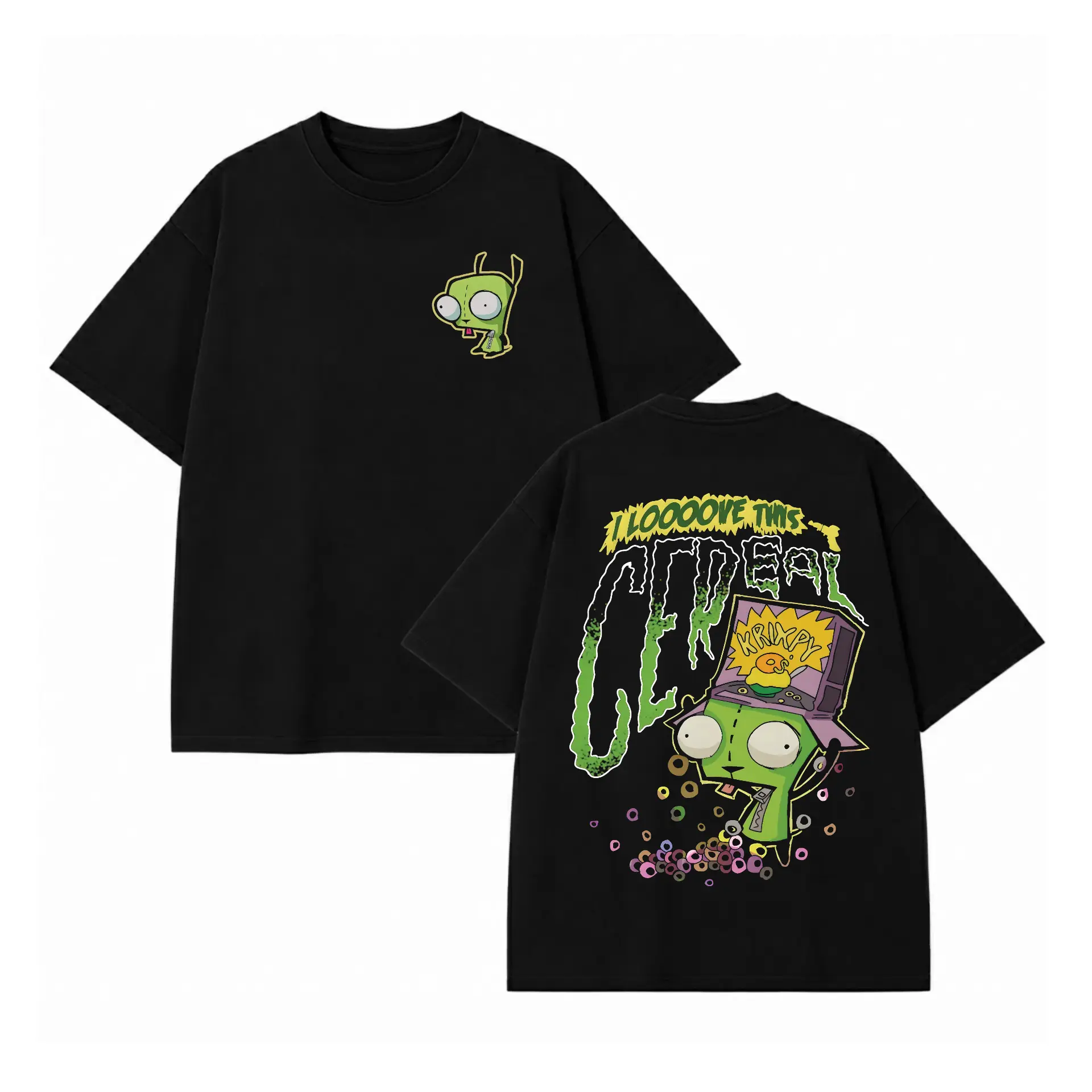 Invader Zim GIR Cereal Graphic Tee | Nickelodeon Cartoon T-Shirt
