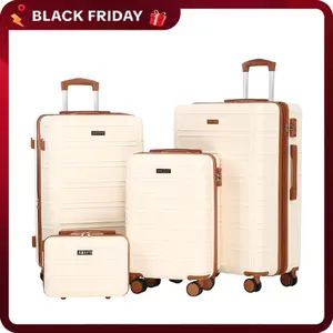 4 Piece Luggage Set, Expandable Durable Hardshell Suitcase with TSA Lock and Smooth Double Spinner Wheels, Lightweight Travel Luggage (13/20/26/28in) for Back to School and Family Trips