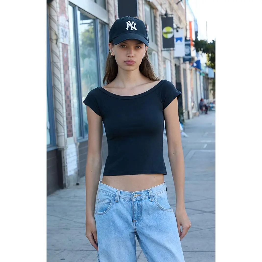 John Galt Women's Black Ginny Off-The-Shoulder Top