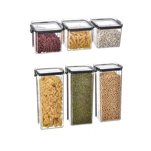 6 pcs Plastic Kitchen and Pantry Organization Canisters for Cereal,Airtight Food Storage Containers with Lids, , Dry Food, Flour and Sugar, BPA Free