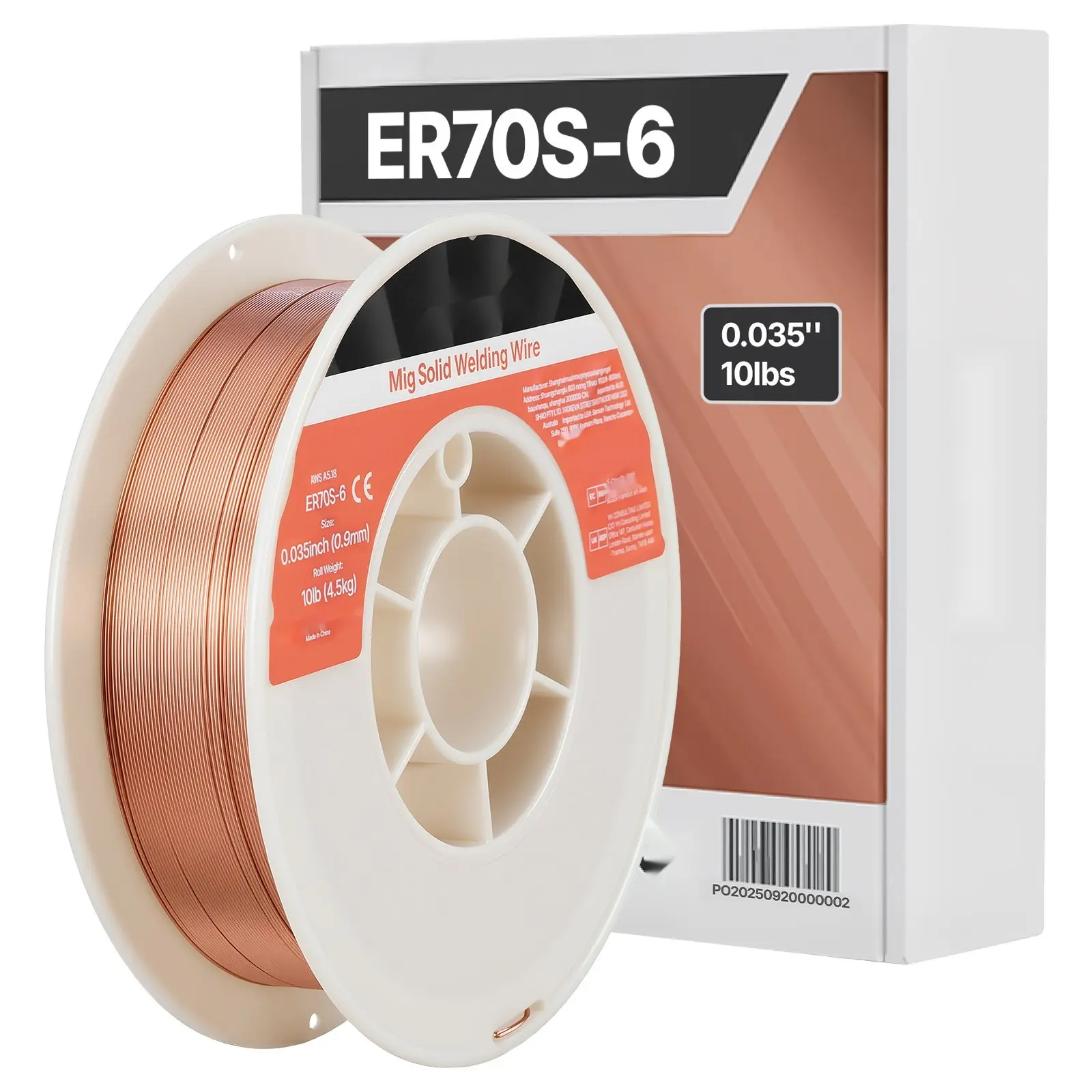 Solid MIG Welding Wire ER70S-6 0.035 Inch 10 Lb Spool, for MIG Arc Welding, Low Spatter Mild Steel Wire with High Deoxidizers for All-Position Gas Shielded Welding, Ideal for Steel Fabrication and Automotive Repair