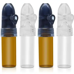 4 Pack Glass Spice Storage Bottles with Knob Switch, Portable Design, Leak-Proof Durable Material, Outdoor Camping Travel Container Set