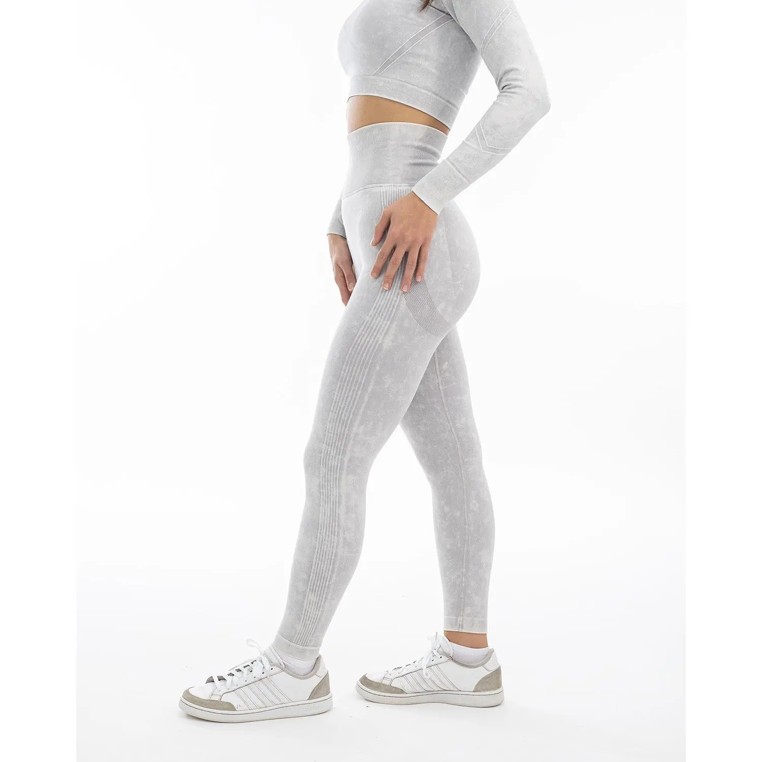 Ultra Power High Waisted Contour Leggings - Light Grey