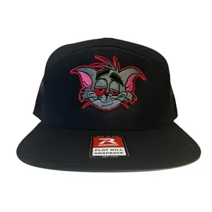 Gato Bélico Embroidered Snapback Trucker Hat - 7 Panel Construction, Flat Visor, Adjustable Closure