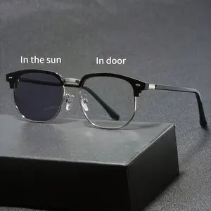 Photochromic Glasses - Stylish Full Frame Fashion Glasses For Computer & Phone Use, Includes Cleaning Cloth For Summer Beach Vacation,Outdoor,Travel