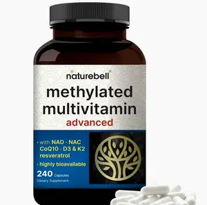 Methylated Multivitamin for Men and Women, 240 Capsules | 27-in-1 Formula with Vitamins B Complex, C, D3, K2, NAD, NAC, CoQ10, Resveratrol, Magnesium, Zinc & More | Daily Essential Vitamins