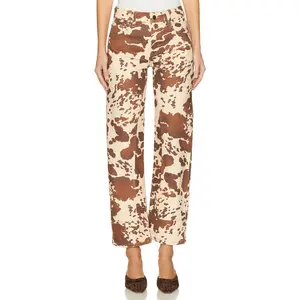 Free People x We The Free Risk Taker Printed Wide Leg Jeans in Tea Combo
