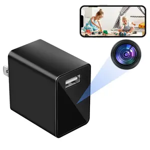 USB intelligent charger combined with high-definition WiFi camera, WiFi intelligent camera - Full HD home security camera - Fast charging, recording, rechargeable monitoring device for home security