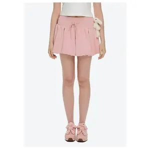 Drawstring Bubble Mini Skirt
