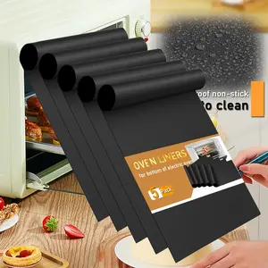 Oven Liners for Bottom of Oven 5 Pack 17x25 Inch Heavy Duty Nonstick Reusable Oven Mats for Electric Gas Toaster Ovens Grills Easy Clean Kitchen Gadget