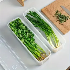 2026 New Home Kitchen Scallion Box, Food Long Strip Storage Container, Multi-Functional Preservation Box, Durable Material, Food Portioning Box