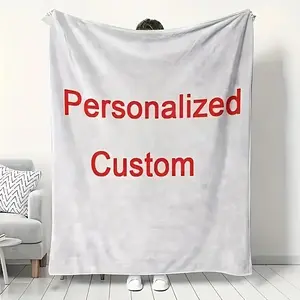 1pc Polyester Rectangular Personalized Custom Blanket,  Throw Blanket.Customized for Idols, Customized for Family